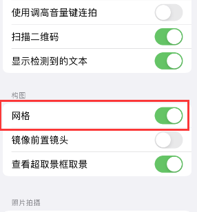 冕宁苹果手机维修网点分享iPhone如何开启九宫格构图功能