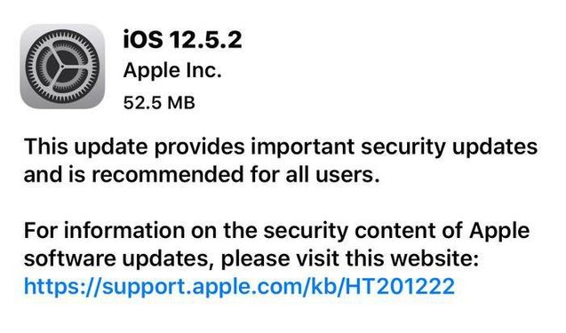 冕宁苹果手机维修分享iOS12.5.2发布，建议所有老苹果用户安装 